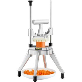 VEVOR Commercial Vegetable Fruit Chopper 1/4" Blade Heavy Duty Professional Food Dicer Kattex French Fry Cutter Onion Slicer Stainless Steel for (Slice Thickness: 1/4 inch, Quantity of Accessories: No)